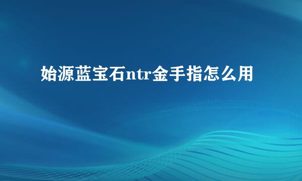 始源蓝宝石ntr金手指怎么用