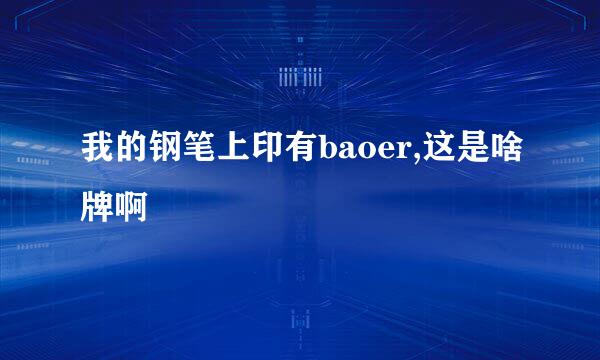 我的钢笔上印有baoer,这是啥牌啊