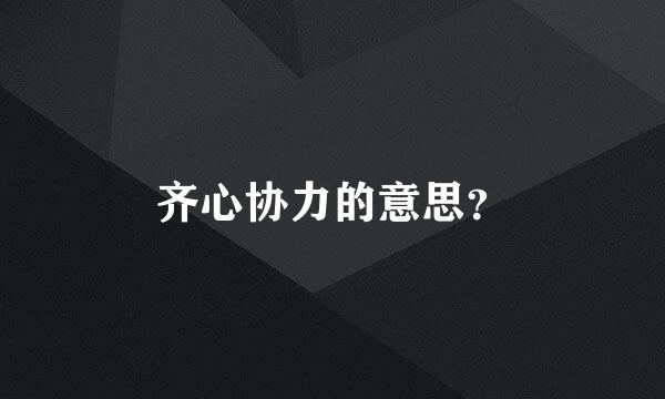 齐心协力的意思？