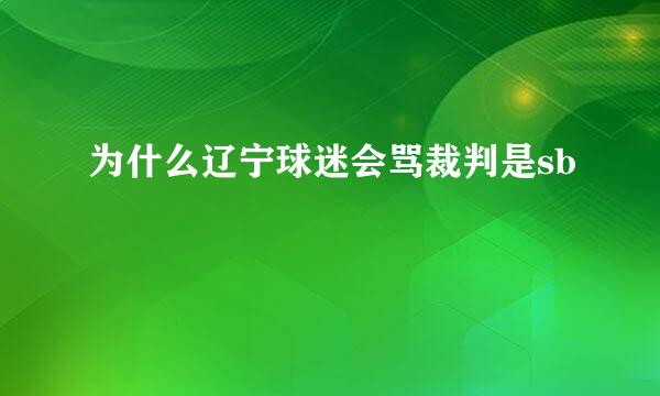 为什么辽宁球迷会骂裁判是sb