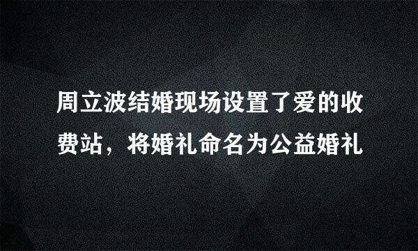 周立波结婚现场设置了爱的收费站，将婚礼命名为公益婚礼