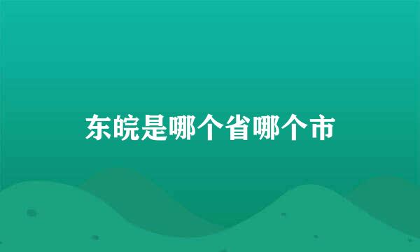 东皖是哪个省哪个市