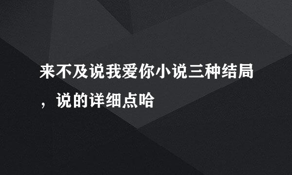 来不及说我爱你小说三种结局，说的详细点哈