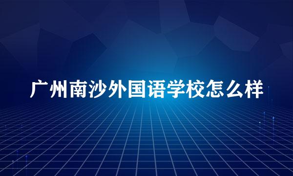 广州南沙外国语学校怎么样