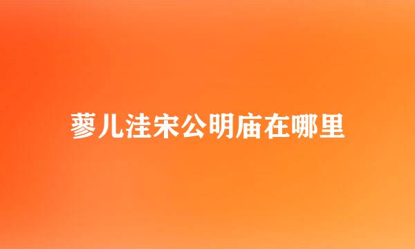 蓼儿洼宋公明庙在哪里