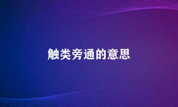 触类旁通的意思