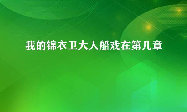 我的锦衣卫大人船戏在第几章