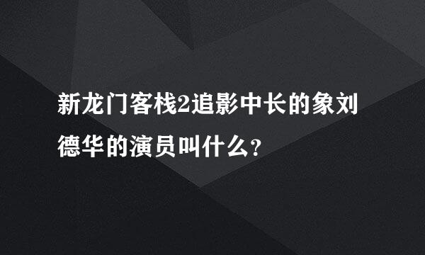 新龙门客栈2追影中长的象刘德华的演员叫什么？