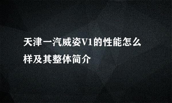 天津一汽威姿V1的性能怎么样及其整体简介