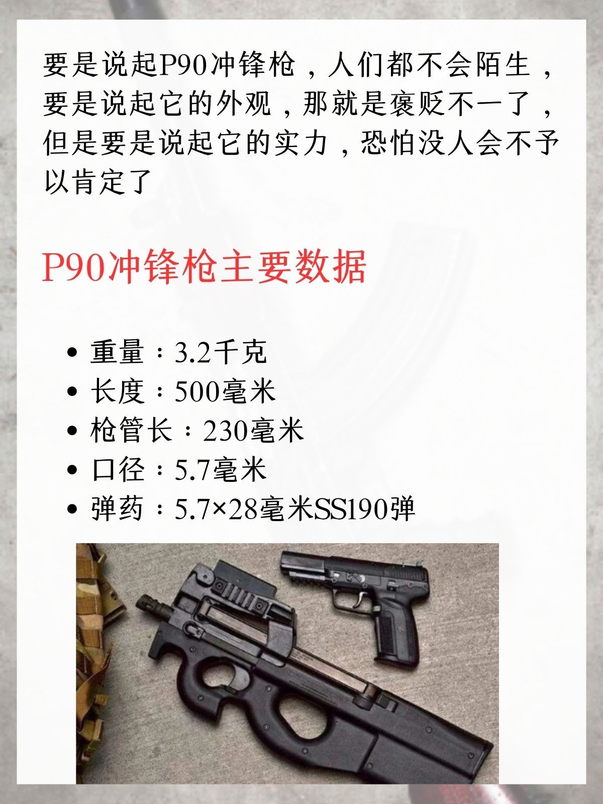 世界轻武器——FN P90冲锋枪