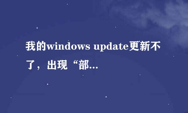 我的windows update更新不了，出现“部分更新没有安装”这是怎么回事呀？