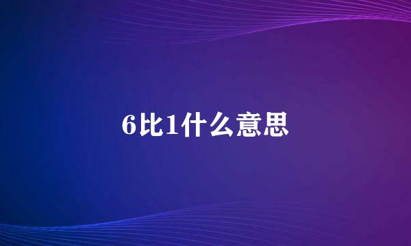 6比1什么意思