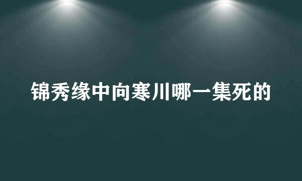 锦秀缘中向寒川哪一集死的