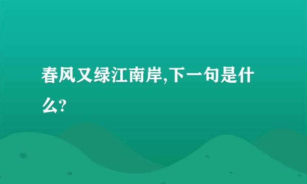 春风又绿江南岸,下一句是什么?