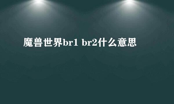 魔兽世界br1 br2什么意思