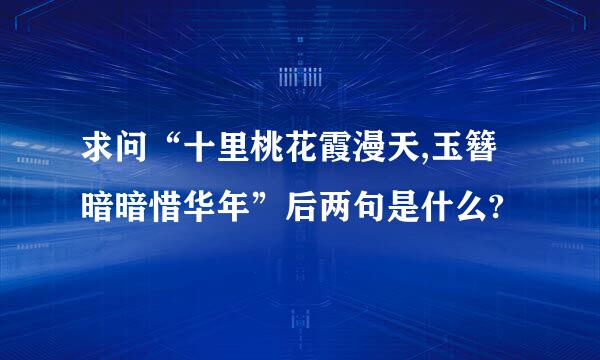 求问“十里桃花霞漫天,玉簪暗暗惜华年”后两句是什么?