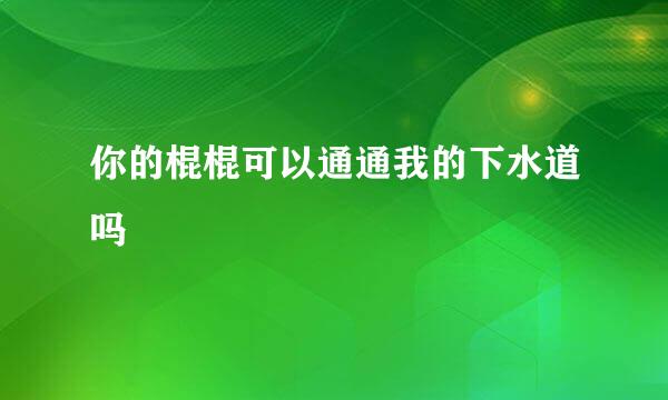 你的棍棍可以通通我的下水道吗