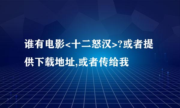 谁有电影<十二怒汉>?或者提供下载地址,或者传给我