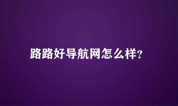 路路好导航网怎么样？