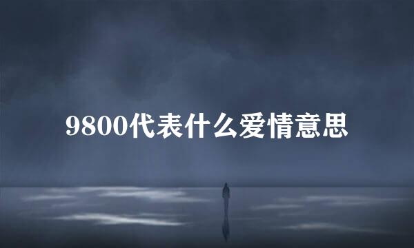 9800代表什么爱情意思