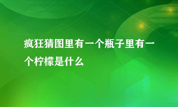 疯狂猜图里有一个瓶子里有一个柠檬是什么