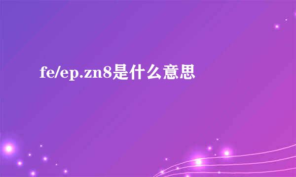 fe/ep.zn8是什么意思