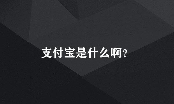 支付宝是什么啊？