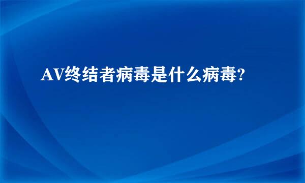 AV终结者病毒是什么病毒?