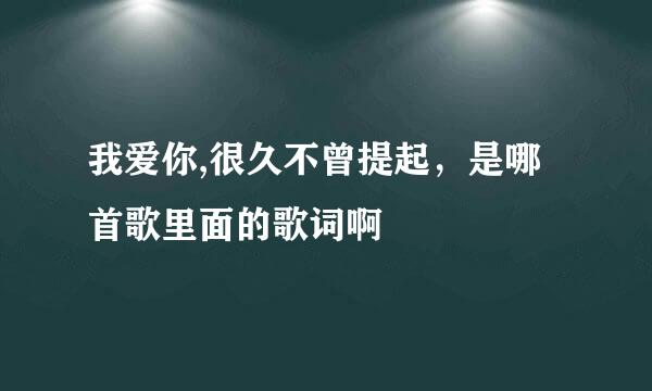 我爱你,很久不曾提起，是哪首歌里面的歌词啊