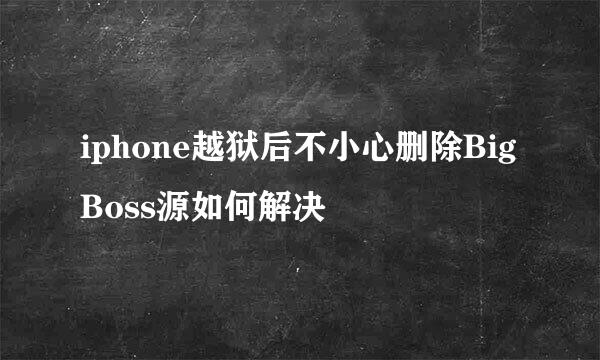 iphone越狱后不小心删除BigBoss源如何解决