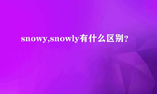 snowy,snowly有什么区别？