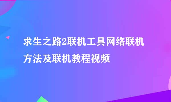 求生之路2联机工具网络联机方法及联机教程视频