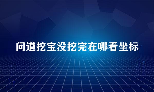 问道挖宝没挖完在哪看坐标