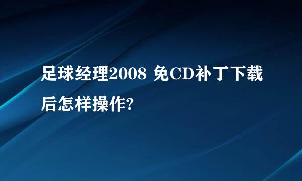 足球经理2008 免CD补丁下载后怎样操作?