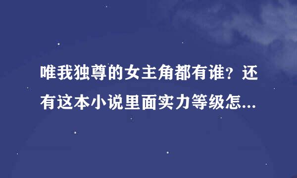 唯我独尊的女主角都有谁？还有这本小说里面实力等级怎么分的？