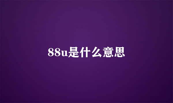 88u是什么意思