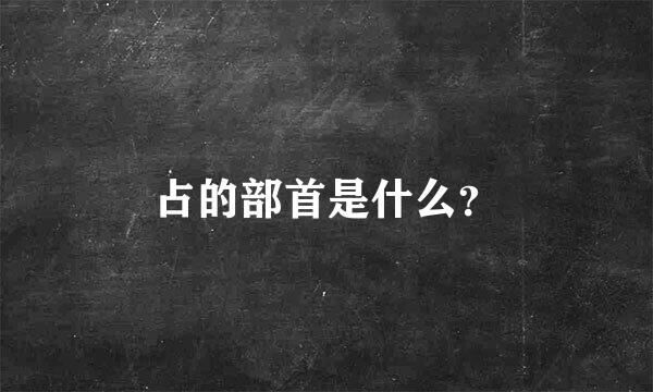 占的部首是什么？