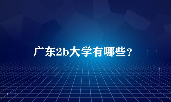 广东2b大学有哪些？