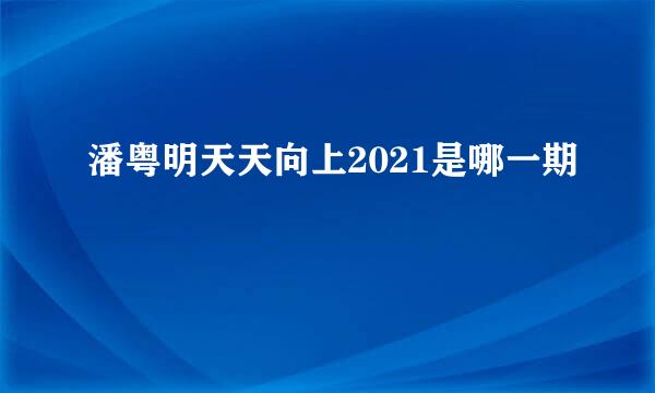 潘粤明天天向上2021是哪一期