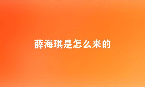 薛海琪是怎么来的