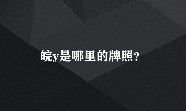 皖y是哪里的牌照？