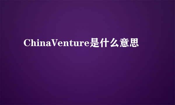 ChinaVenture是什么意思