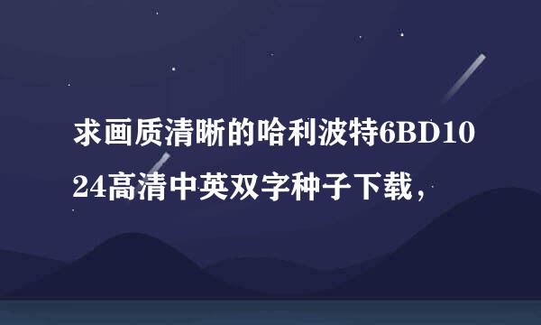 求画质清晰的哈利波特6BD1024高清中英双字种子下载，