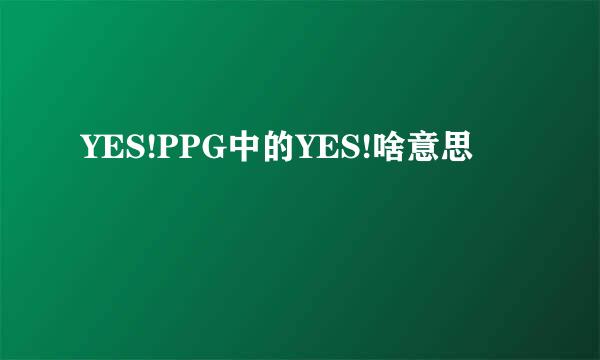 YES!PPG中的YES!啥意思