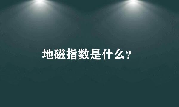 地磁指数是什么？