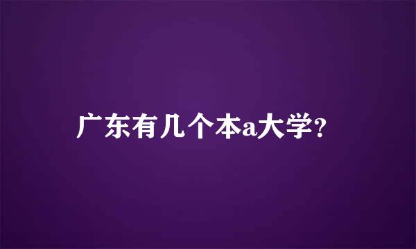 广东有几个本a大学？