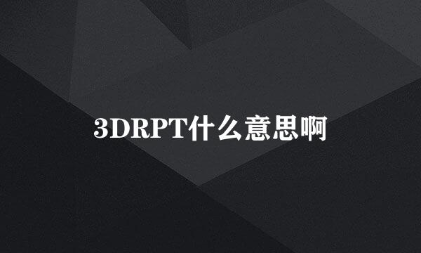 3DRPT什么意思啊