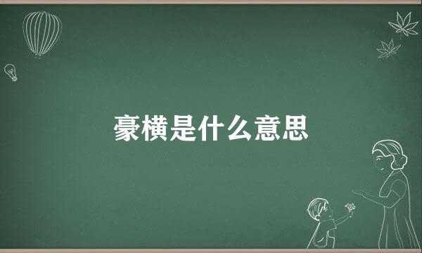 豪横是什么意思