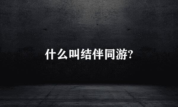 什么叫结伴同游?