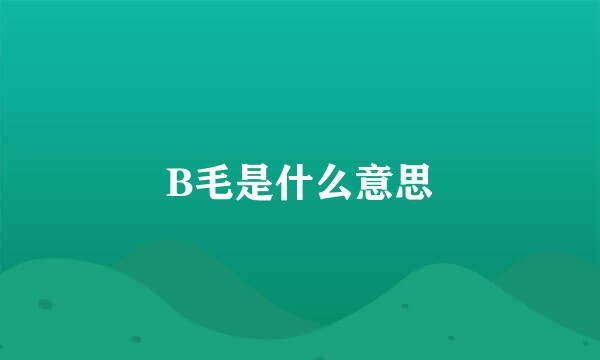 B毛是什么意思